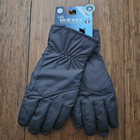 men's ISOTONER sleek het GLOVES gray H2O REPEL touchscreen technology - Picture 1 of 4